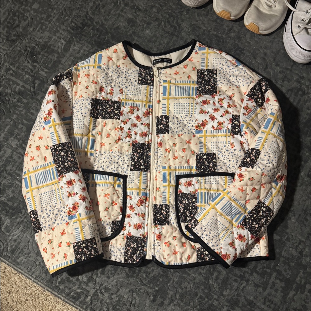 Shein Multicolor Patchwork Quilted Jacket - image 1